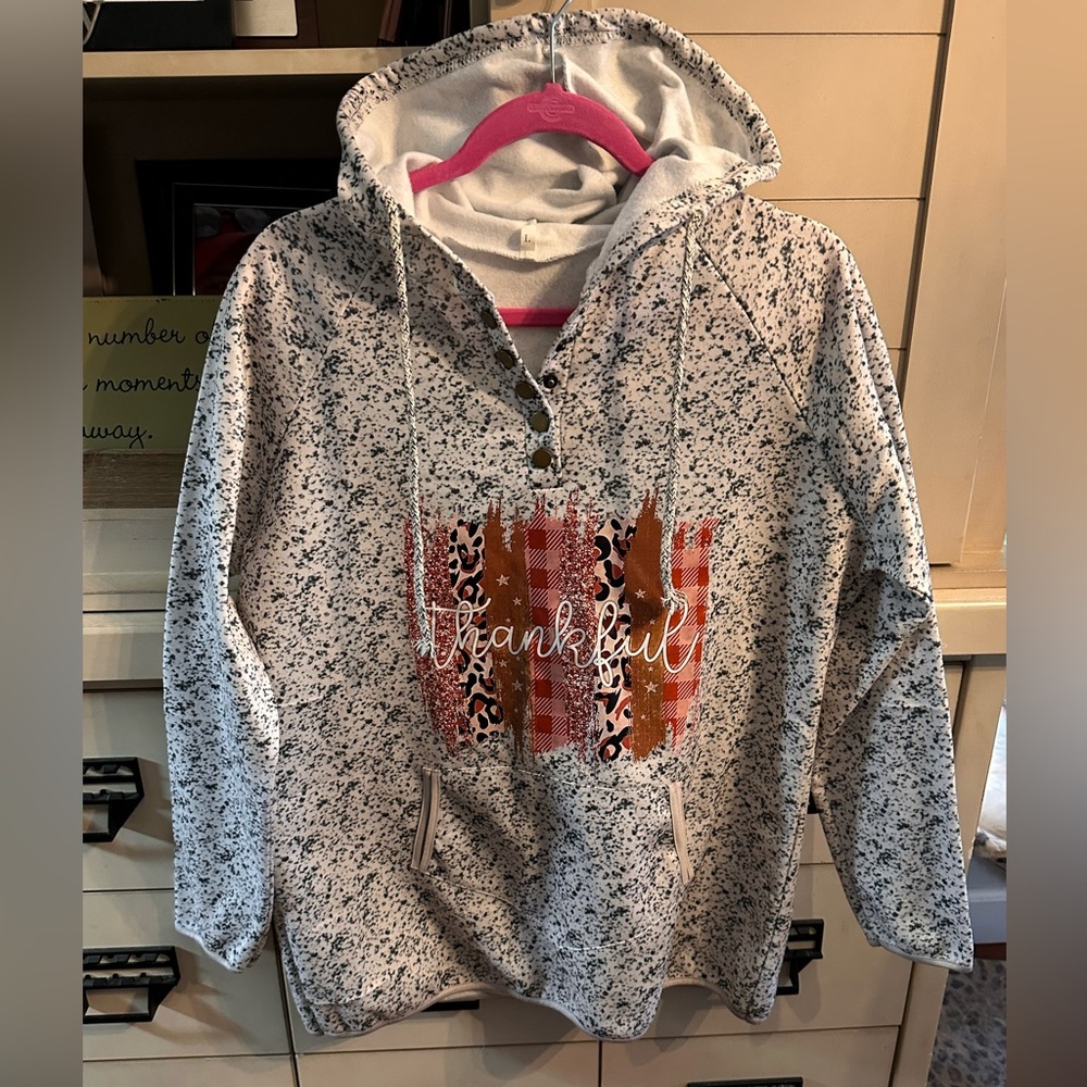 Speckled Gray Thankful Hoodie